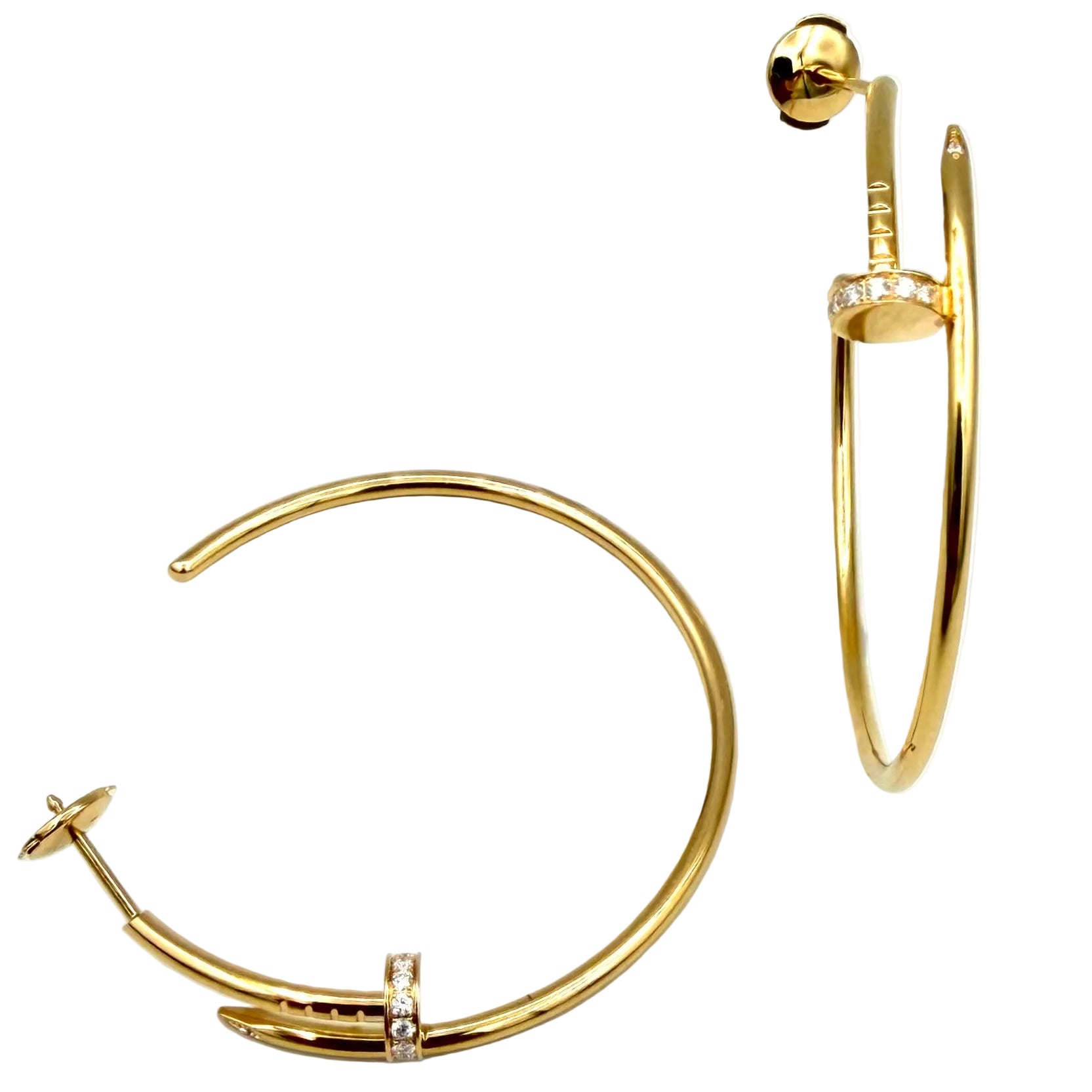 CARTIER "Juste un clou" GM Hoop earrings in rose gold and diamonds