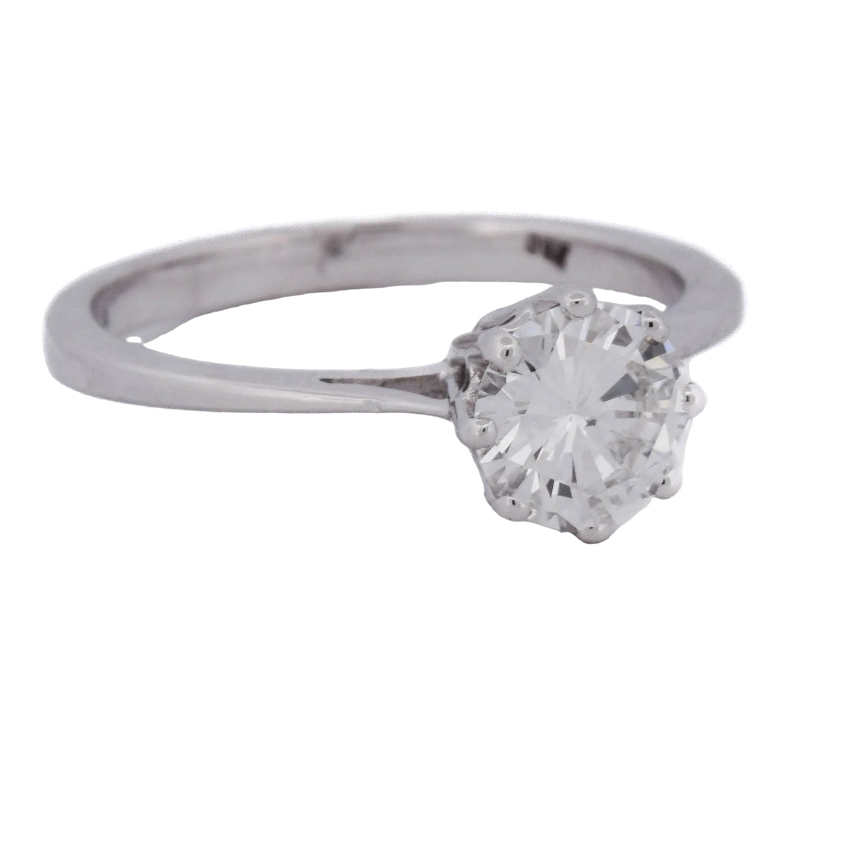 White Gold Solitaire Ring with a Diamond