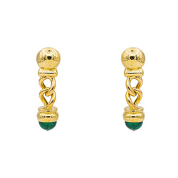 Boucles d'oreilles Pendantes Or jaune Malachite