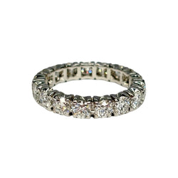 18K White Gold Wedding Band with 3 ct Diamonds