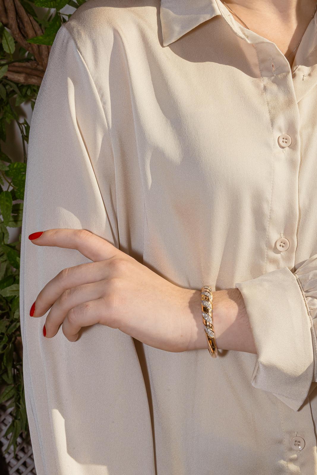 Rose Gold Diamond Bangle Bracelet