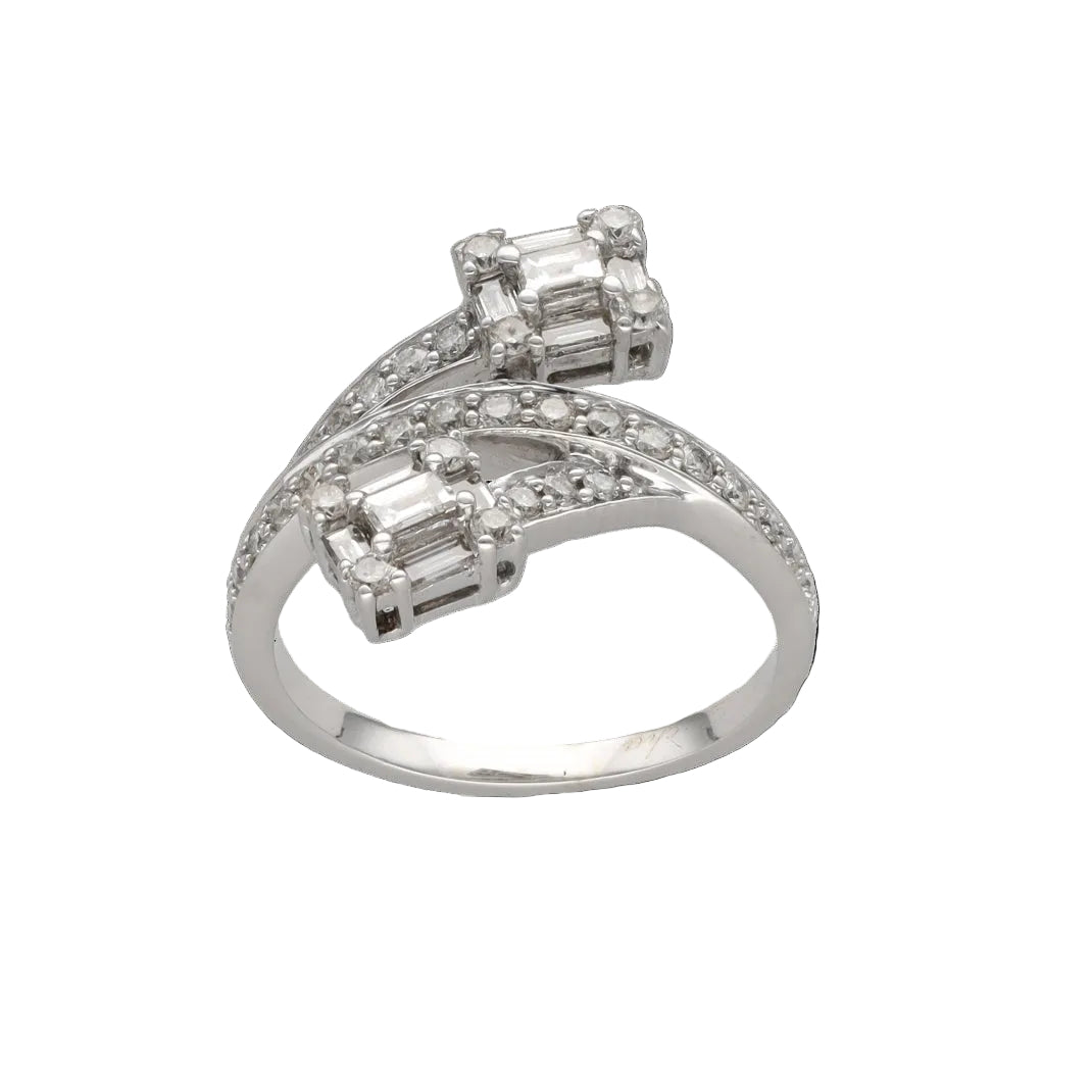 Bague Toi & Moi en or blanc et diamants