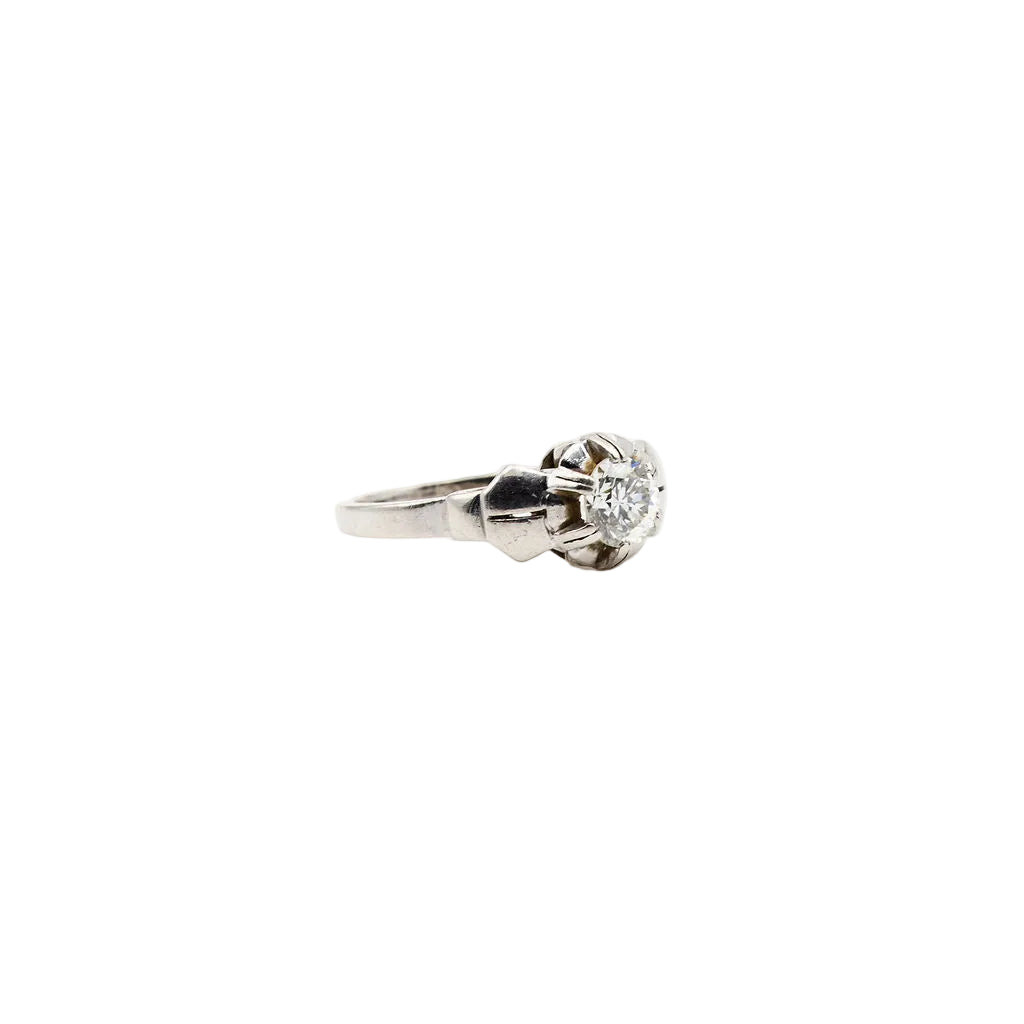 Bague Solitaire en or blanc et diamants