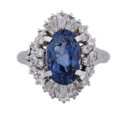 Entourage Ring in Platinum, Sapphire, and Diamonds