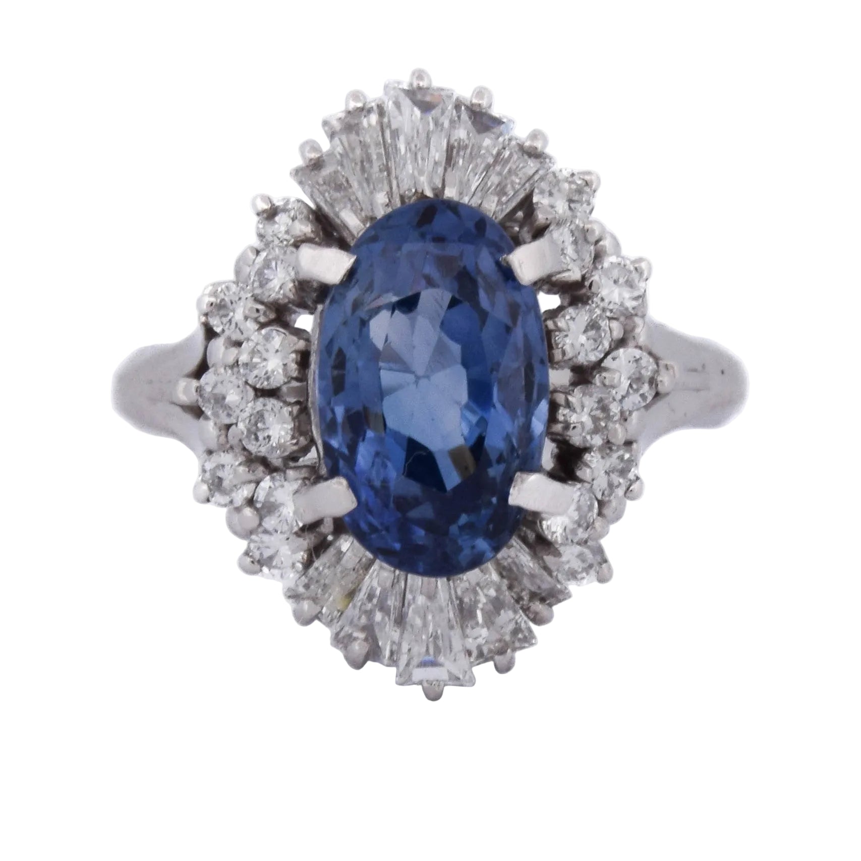 Entourage Ring in Platinum, Sapphire, and Diamonds