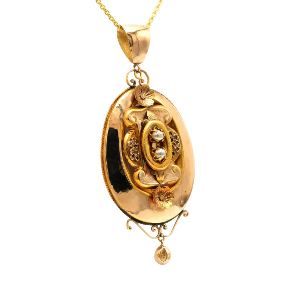 Yellow Gold and Pearl Pendant