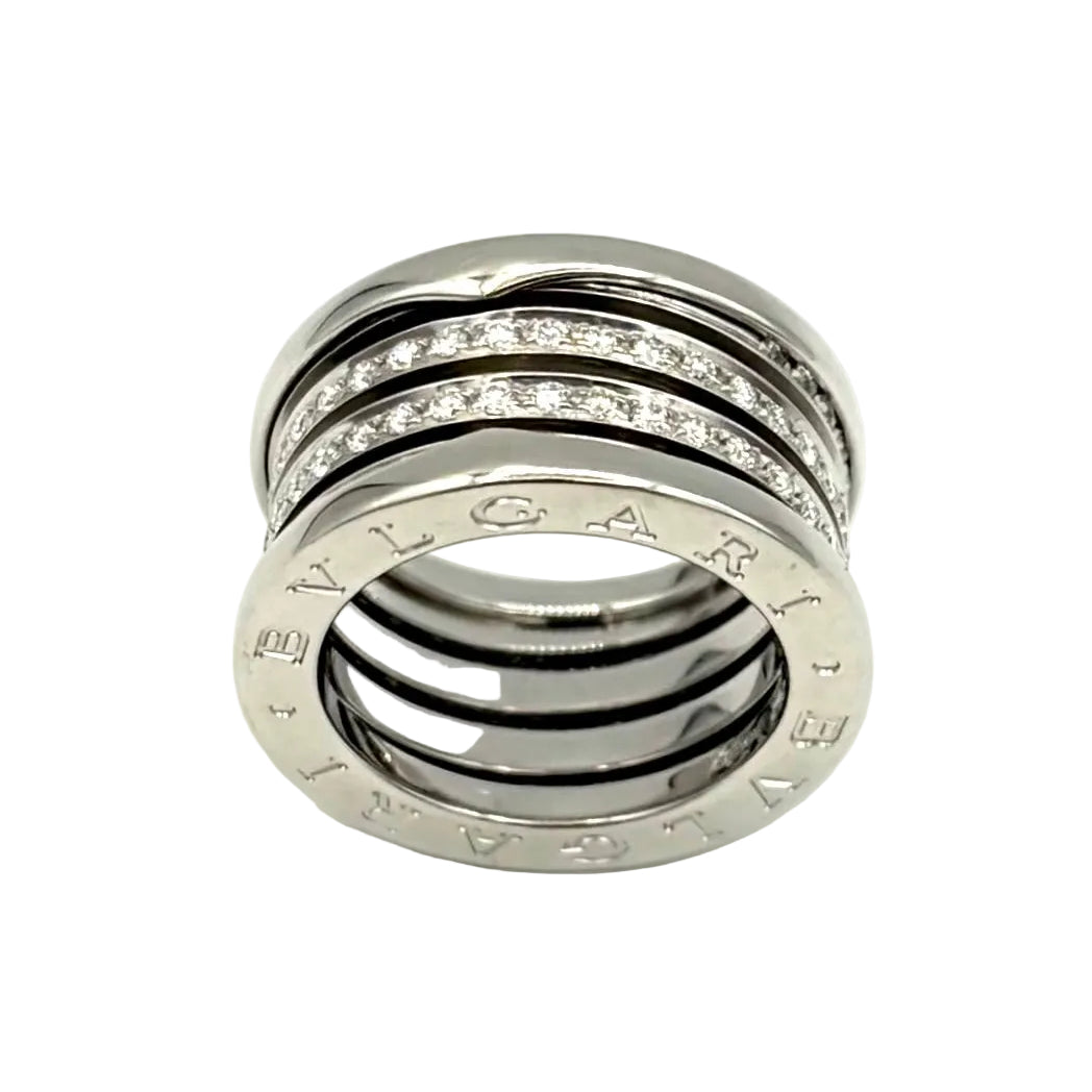 BULGARI "B.Zero1" Band Ring in white gold and diamonds