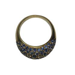 POIRAY Bangle Ring in yellow gold, sapphires, and diamonds