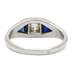 Trilogy Ring in White Gold, Sapphires, and Diamonds