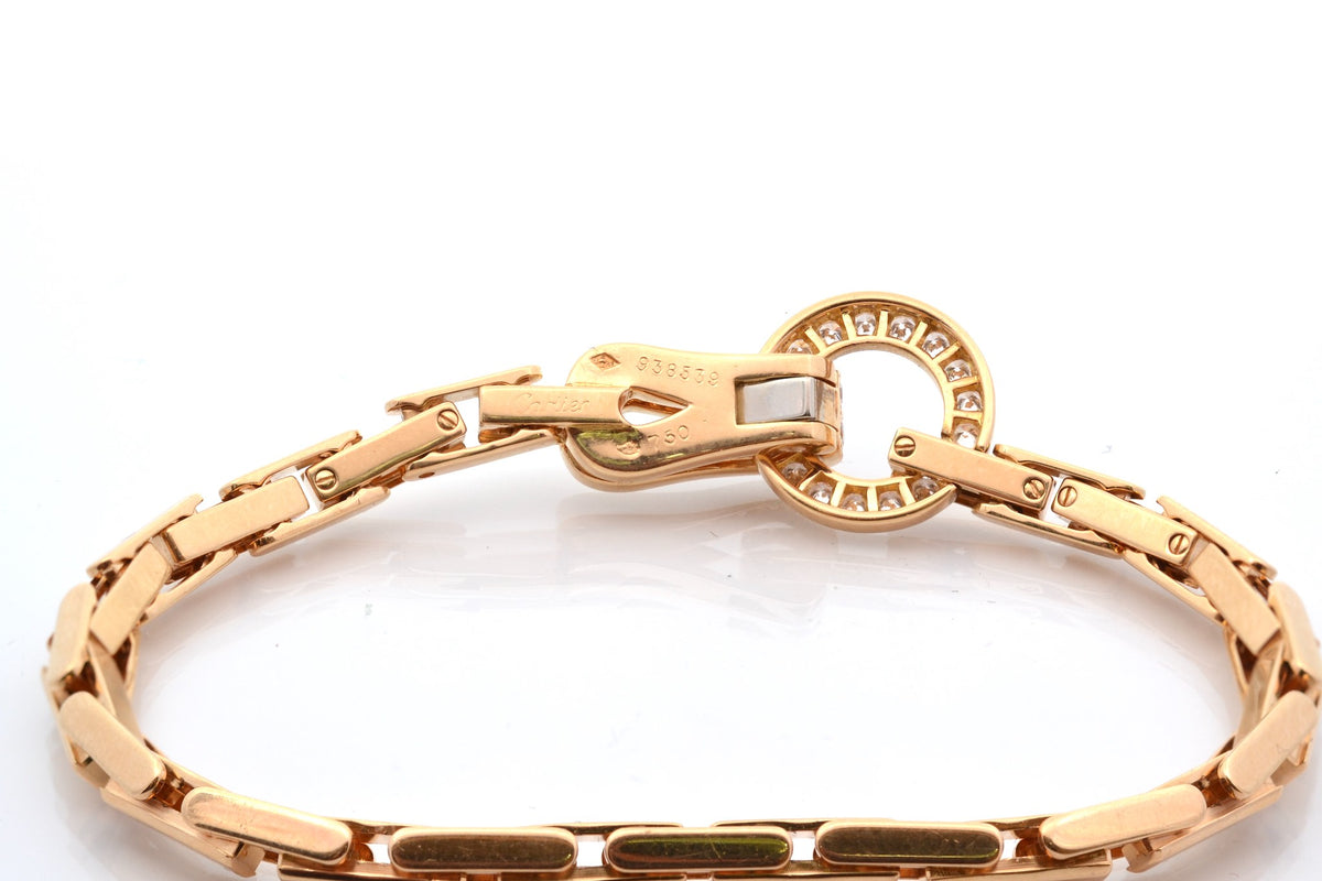 Bracelet Maille CARTIER Agrafe en or jaune et diamants