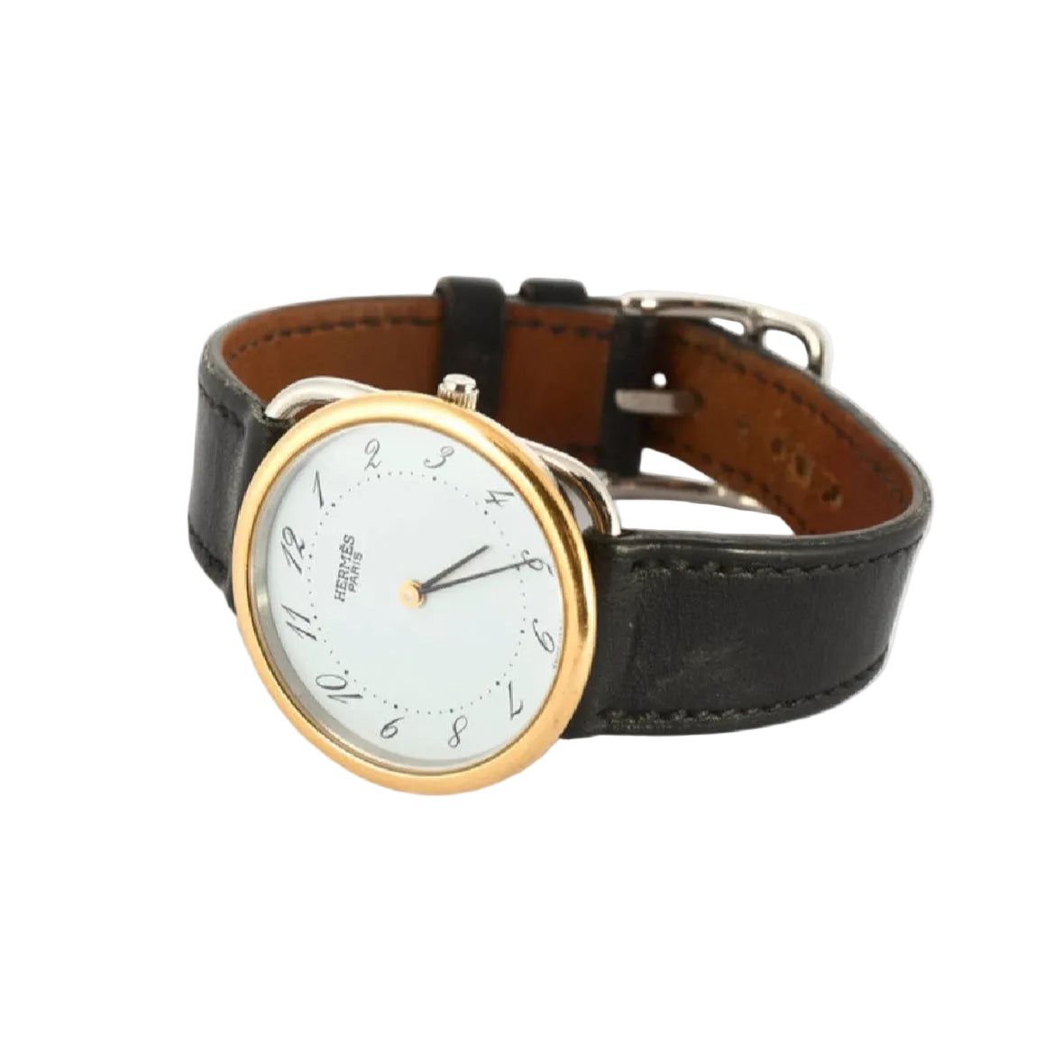 Watch HERMÈS C-arm with bracelet leather black