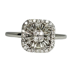 White Gold Solitaire Ring with Diamonds