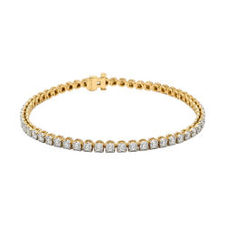 "Ligne" Bracelet in Yellow Gold and Diamonds