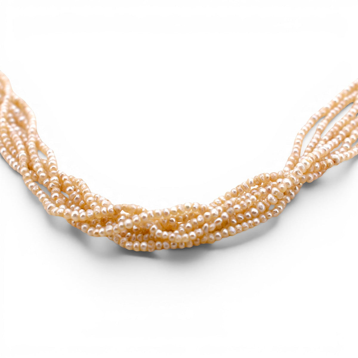 Yellow Gold Choker Necklace with Pearls and Diamonds