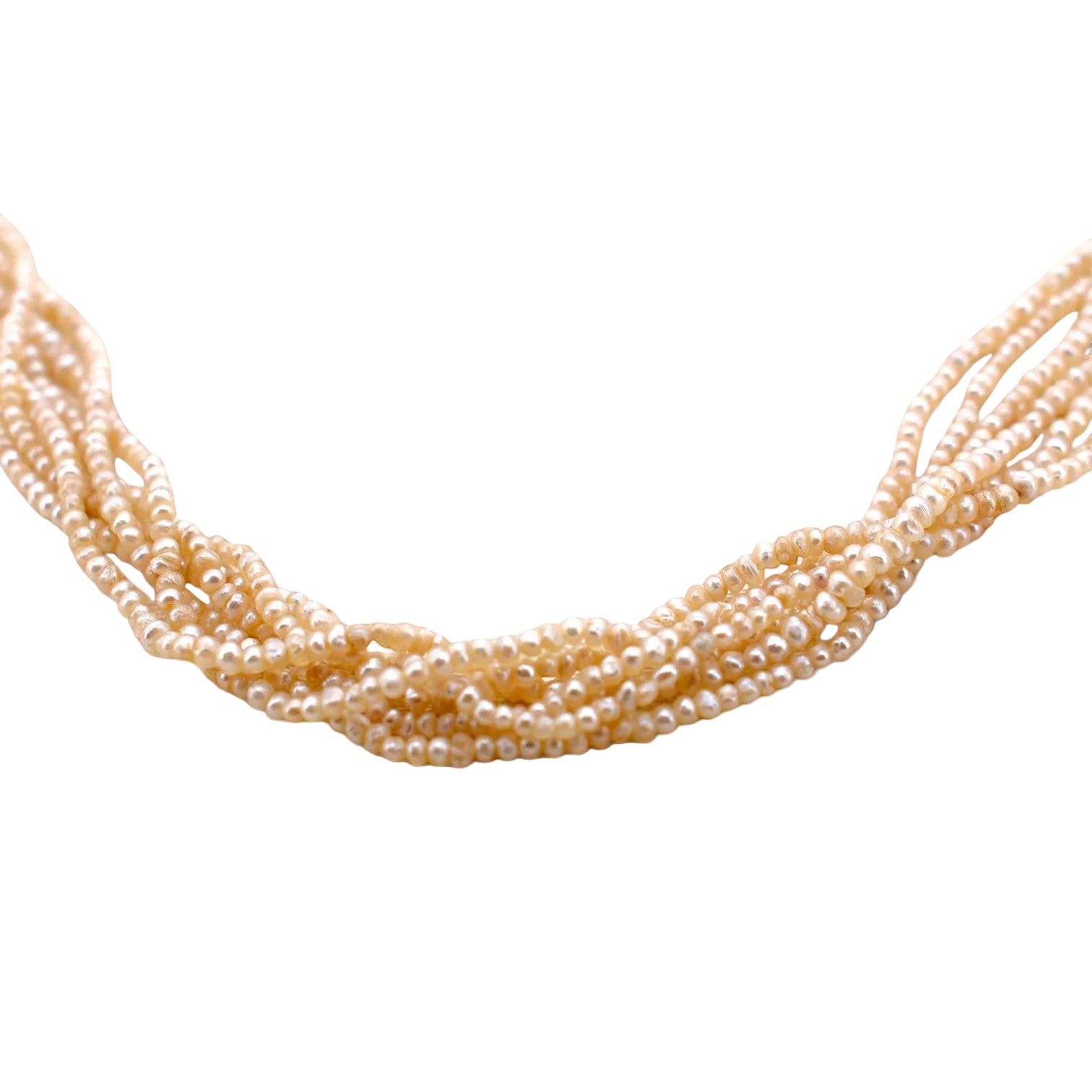 Yellow gold Necklace with Pearls and Diamonds