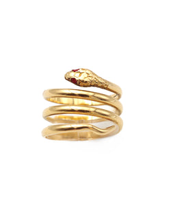 Vintage gold snake ring