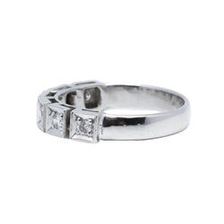 White Gold Wedding Band with Diamonds