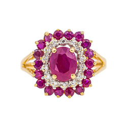 Bague  Pompadour  Or jaune  Rubis