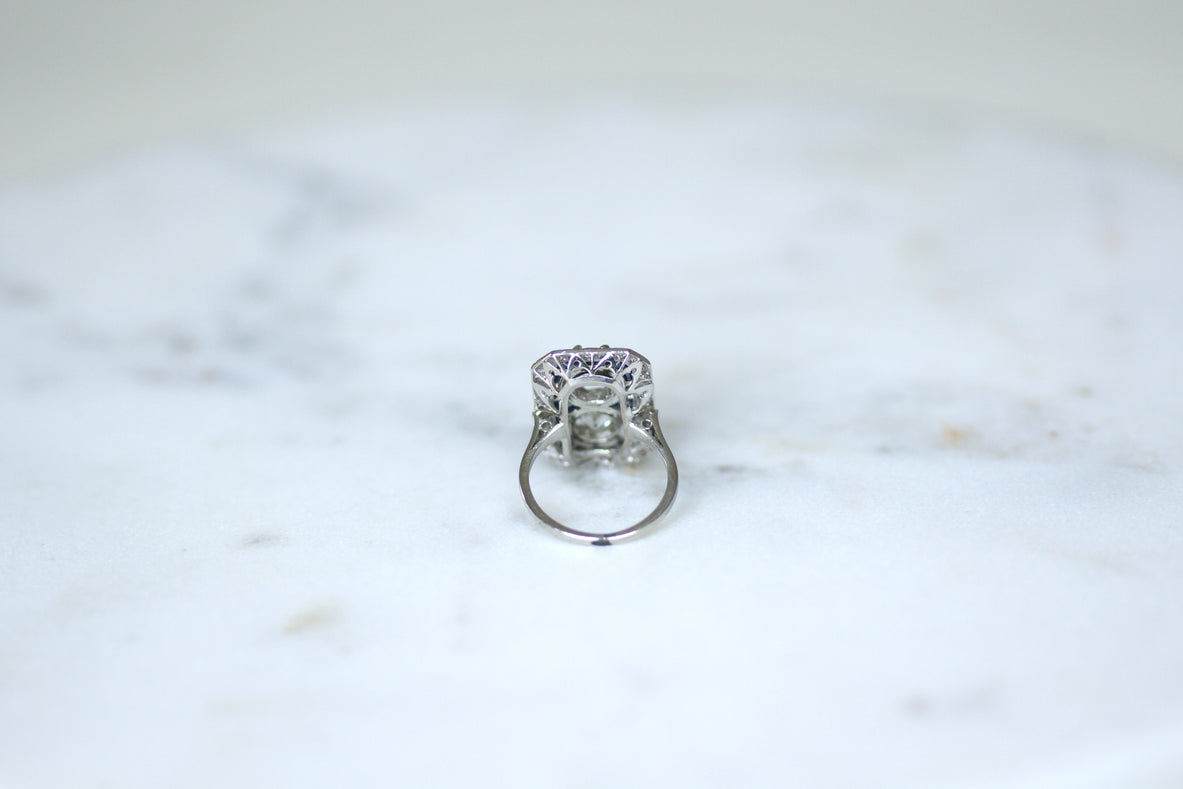 Bague Toi & Moi en platine, saphirs et diamants