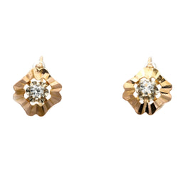 Yellow gold and Sapphire Lever-back Earrings