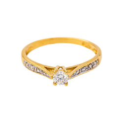 Bague Solitaire Or jaune Diamant