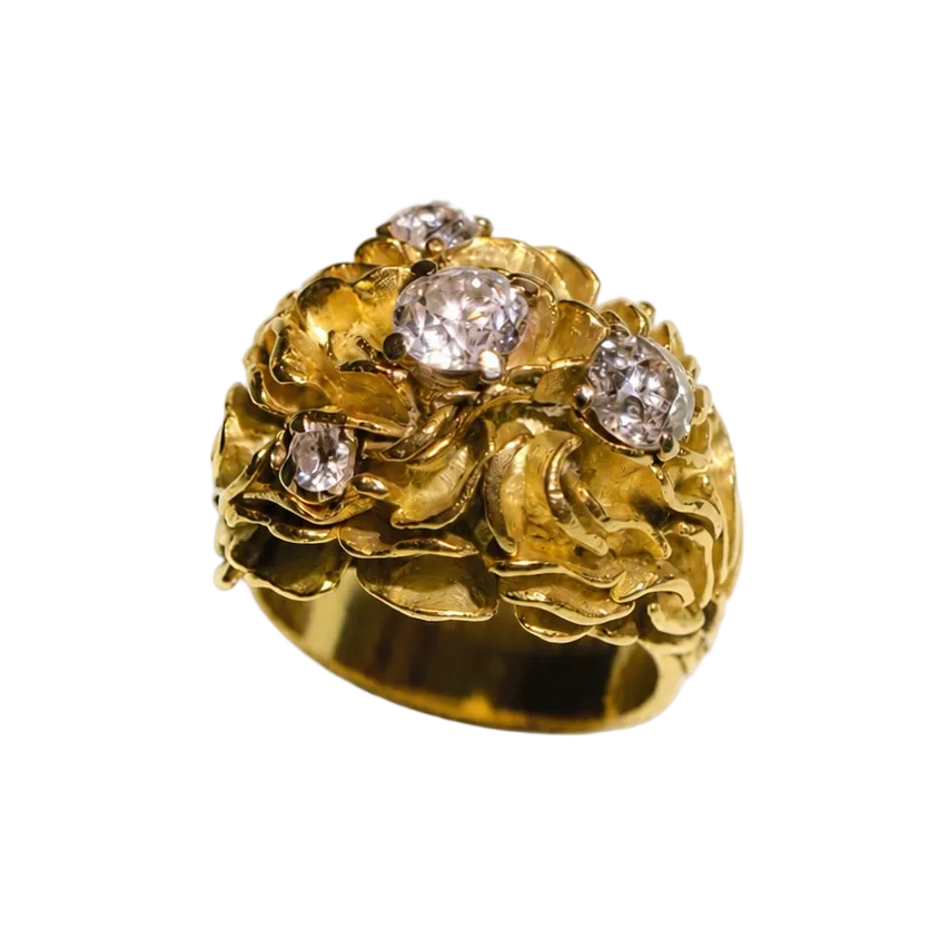 Yellow Gold and Diamond Cocktail Ring
