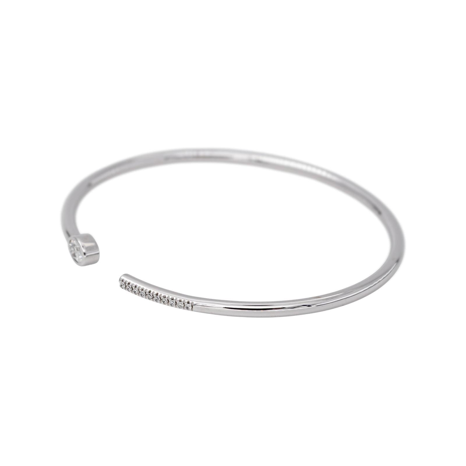 Van der Bauwede Vendôme White Gold Diamond Bangle Bracelet