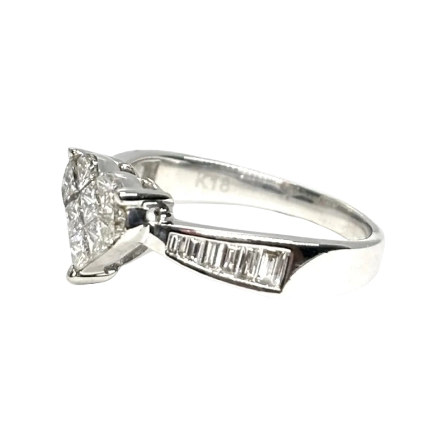 White Gold Solitaire Ring with Diamonds