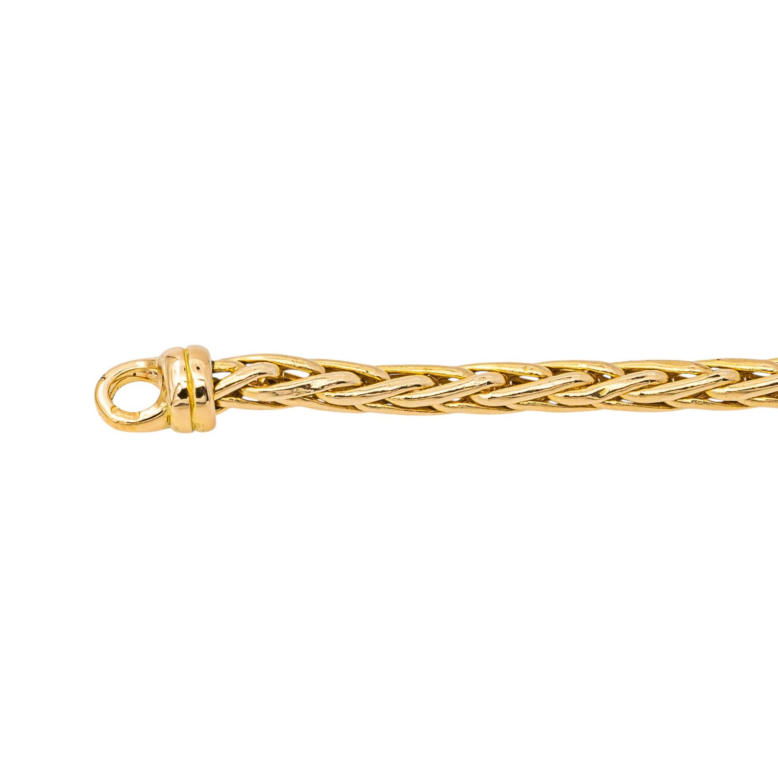 Yellow Gold Palm-Leaf Link Bracelet