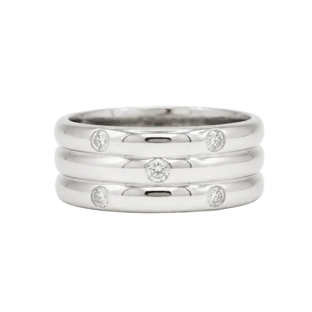 White Gold and Diamond Band Ring