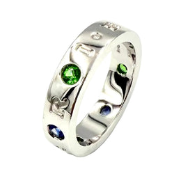BULGARI "Roman Sorbet" Ring in white gold, garnets, sapphires and diamonds