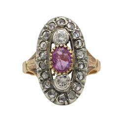 Bague en or jaune, saphir et diamants