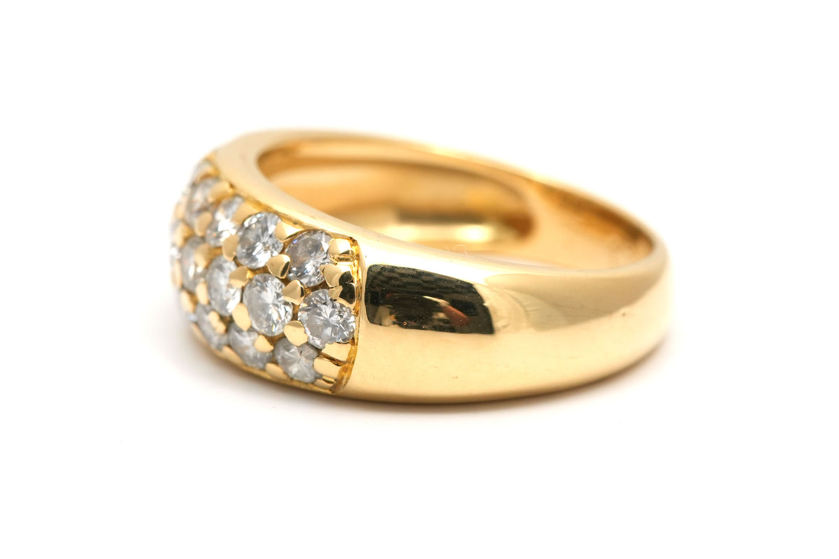 Yellow Gold and Diamond Pave Ring