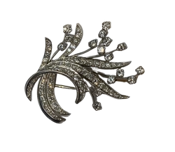 White Gold and Diamond Clip Brooch