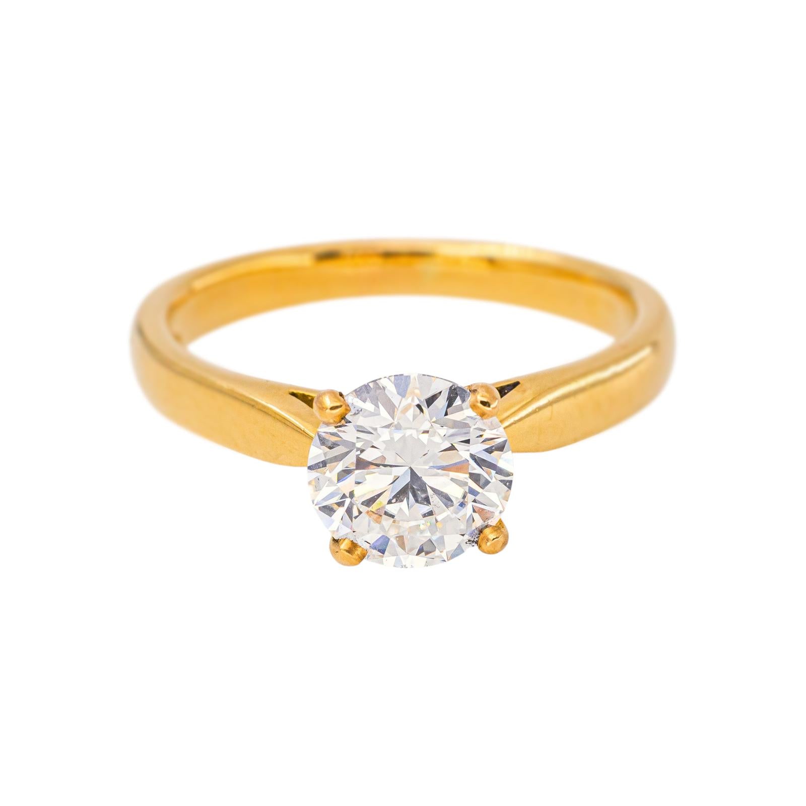 Yellow Gold Solitaire Diamond Ring