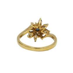 Marguerite Ring in Yellow Gold, Sapphires, and Diamonds