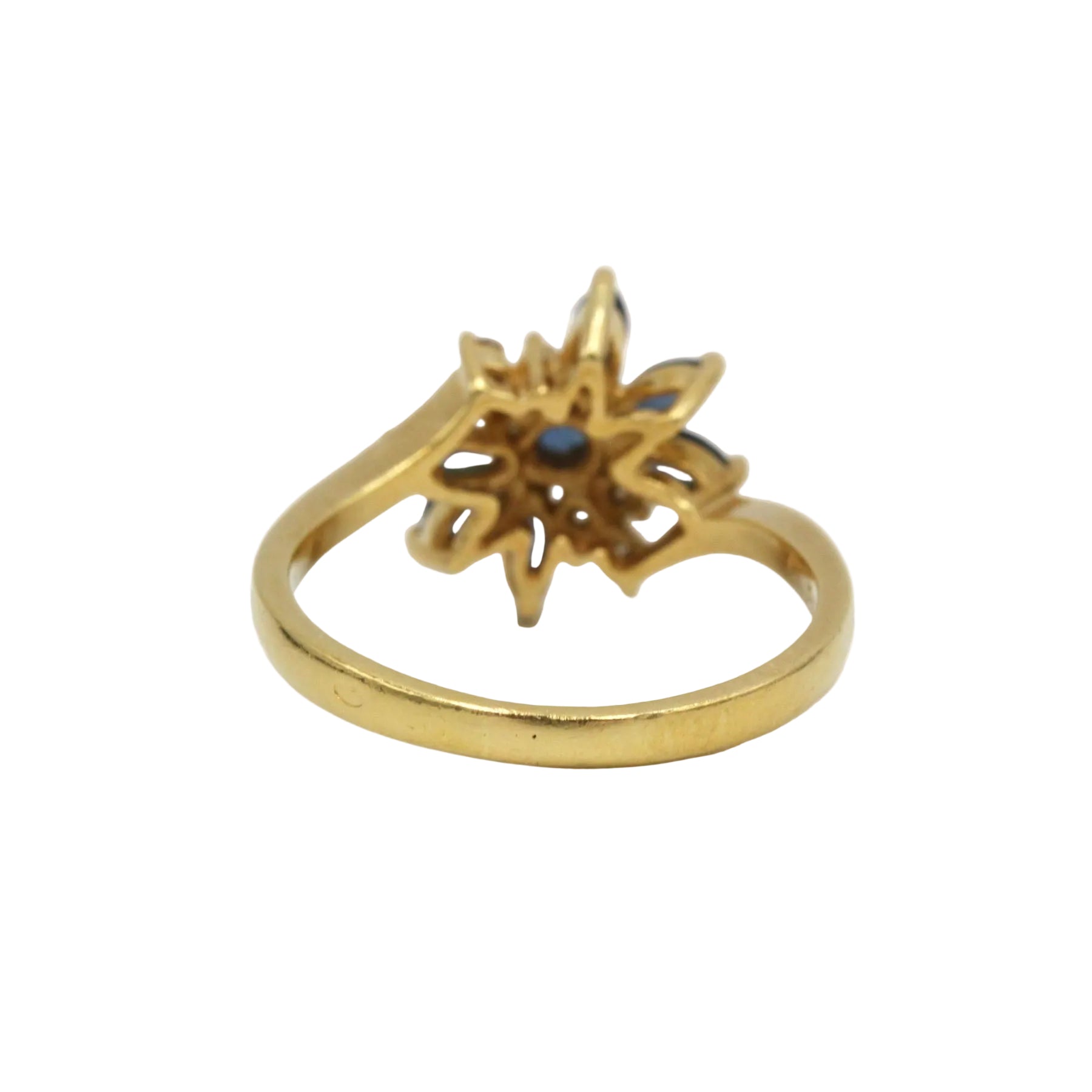 Marguerite Ring in Yellow Gold, Sapphires, and Diamonds
