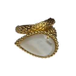 BOUCHERON "Serpent de Bohème" "Toi & Moi" Ring in yellow gold and Mother-of-pearl