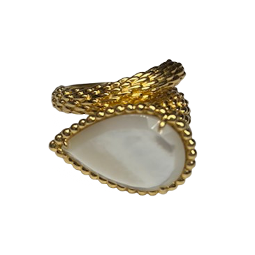 BOUCHERON "Serpent de Bohème" "Toi & Moi" Ring in yellow gold and Mother-of-pearl