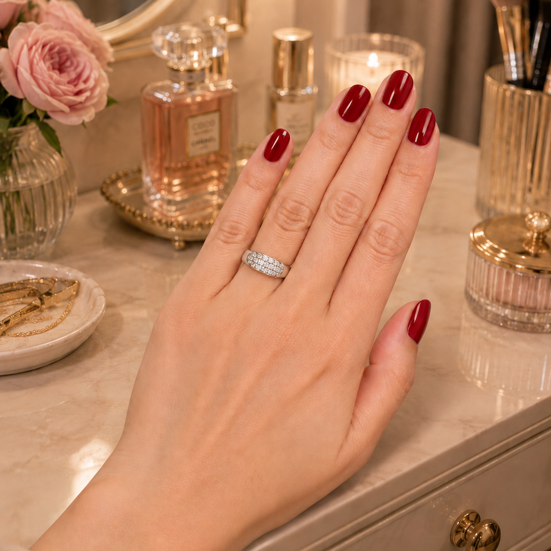 White gold and Diamond Pave Ring