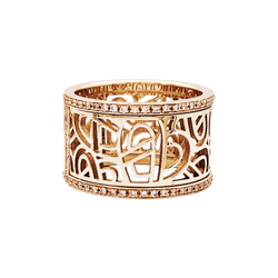 Bague Poiray, "Coeur Fil", or rose et diamants.