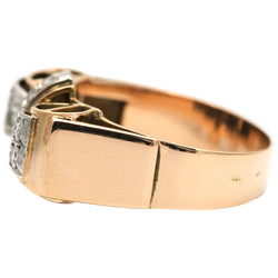 Yellow Gold and Diamond Tank Ring