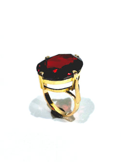 Champagne gold and Garnet Cocktail Ring
