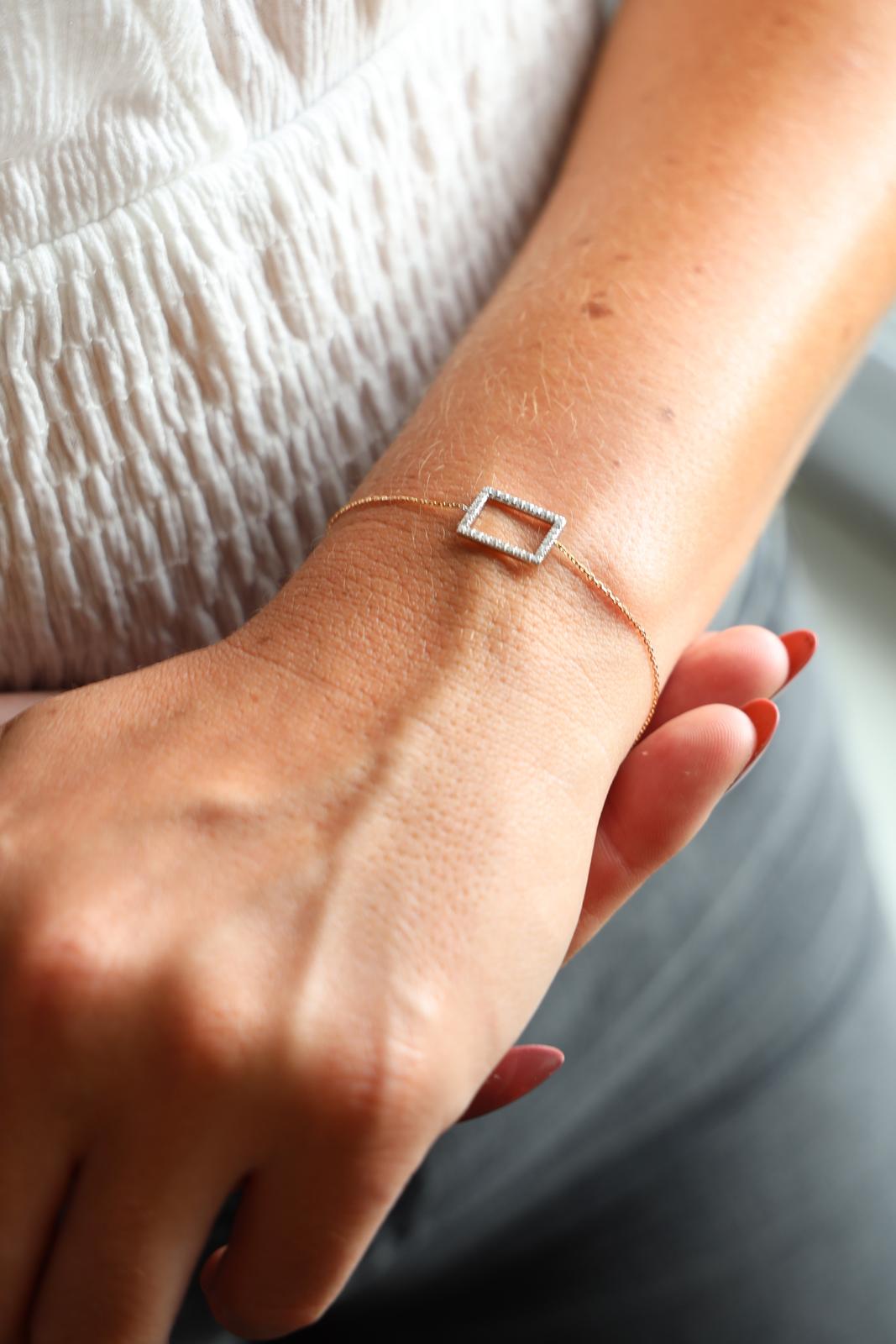 Bracelet en or blanc, or rose et diamants