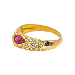 Bague Toi et moi Or Jaune Rubis