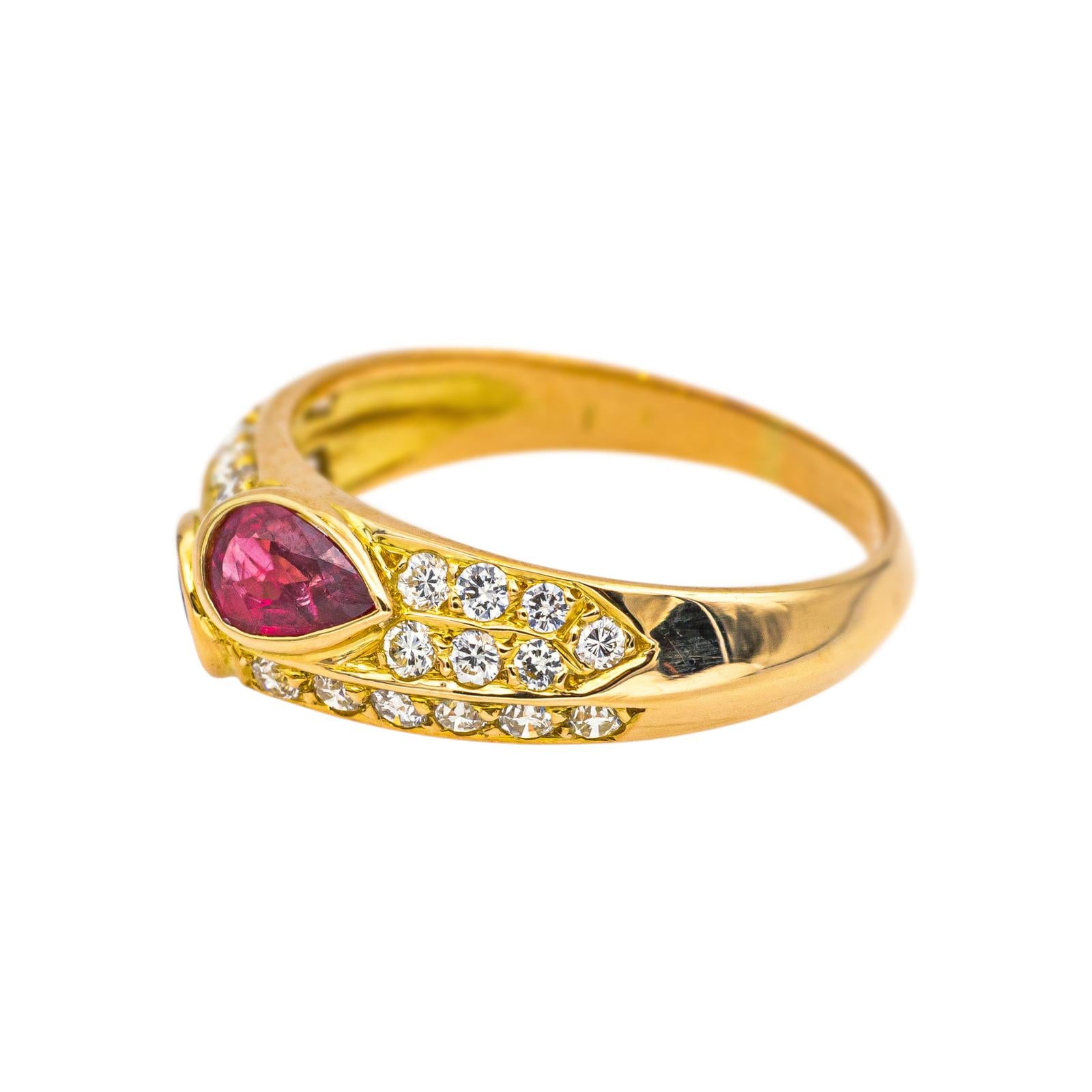 Bague Toi et moi Or Jaune Rubis