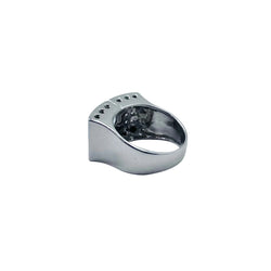 Tank Ring in white gold, Aquamarine and Diamonds
