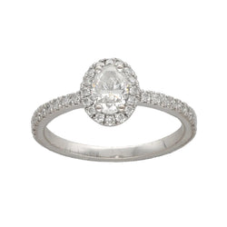 White Gold Solitaire Ring with Diamonds