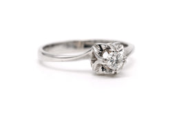White Gold Solitaire Ring with Diamond