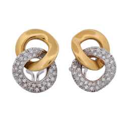 LUNATI Clip-On Earrings in White gold, Yellow gold, and Diamonds